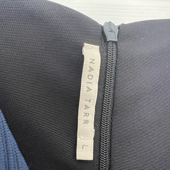 Nadia Tarr Blue Bodycon Midi Dress Sz L - Picture 4 of 8